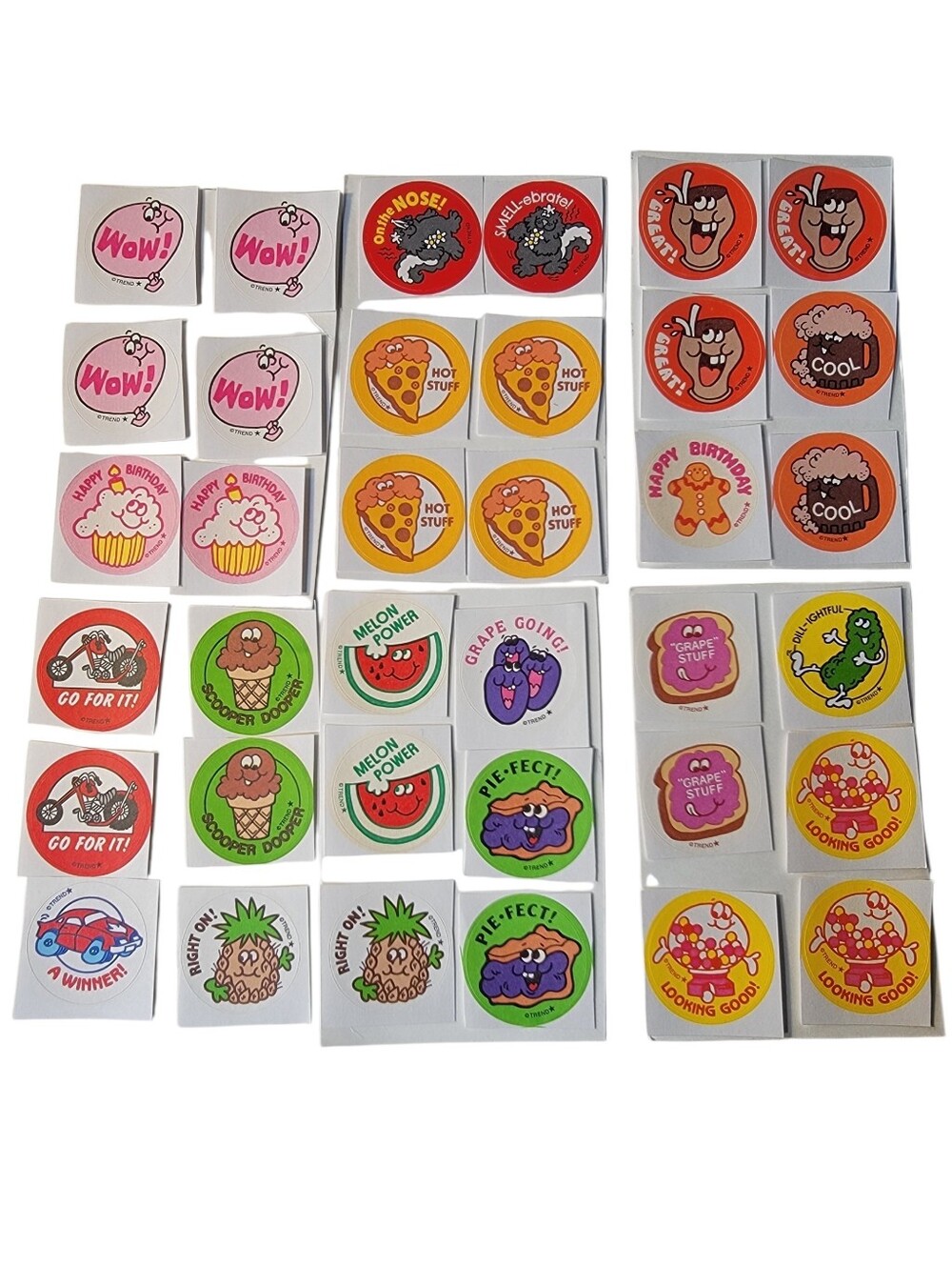 (36) New on original backing, TREND Retro Scratch N Sniff Stickers Lot